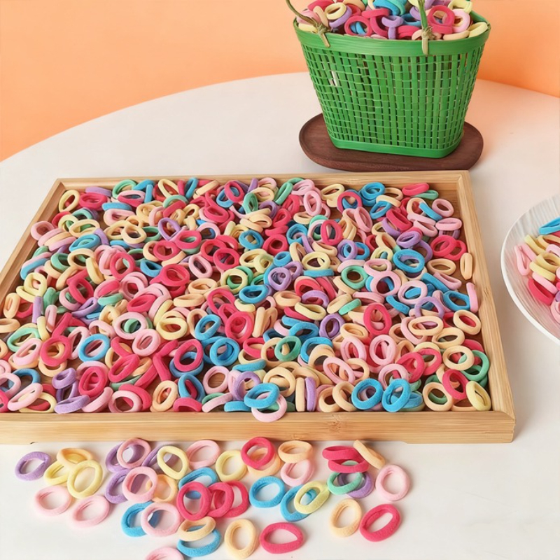 580pcs Colorful Basic Elastic Hair Ties Set