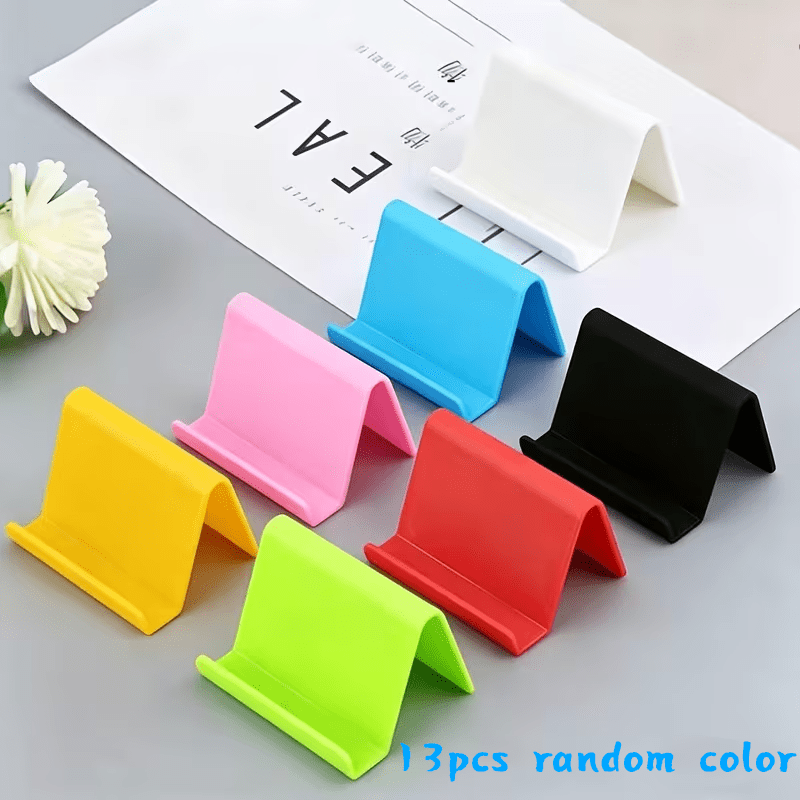 TEMU 13pcs Phone Holders, Random Colors Multi-functional Desktop Stands, Sturdy Plastic Material, Universal Compatibility, Suitable For Office, Home,