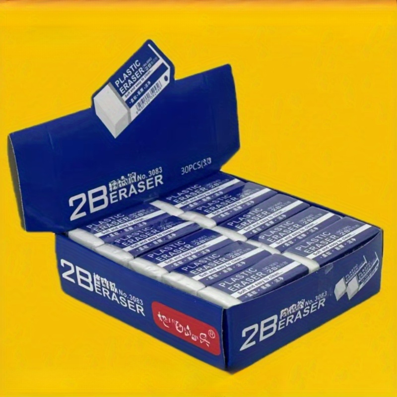 TEMU 6/12pcs Pencil Erasers Large White Erasers For School And Office Drawing Art Erasers