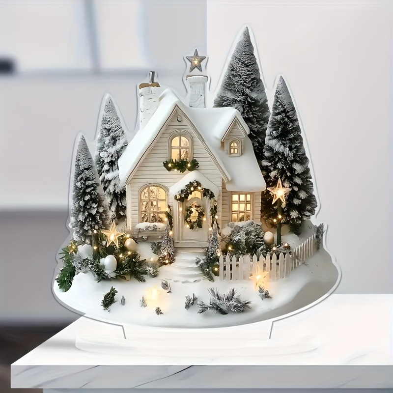 

2d Flat, , Elegant Acrylic Christmas Decor - Ideal For , Window Displays &