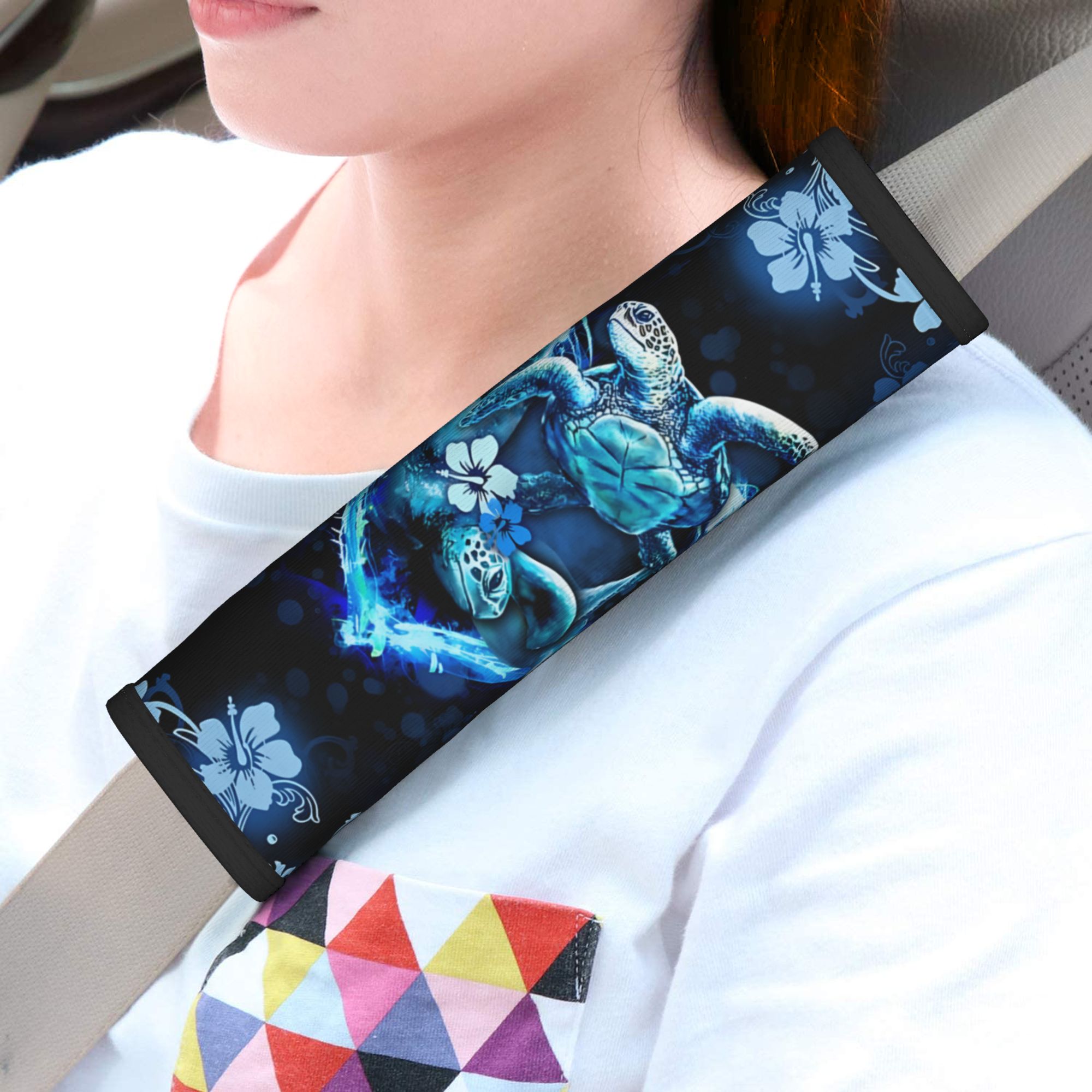 TEMU 1pc Sea Turtle Belt Cover With Slip-resistant Shoulder Protection Pad - Car Seat Belt Accessory & Backpack Travel Compatible, Cute Sea Turtles