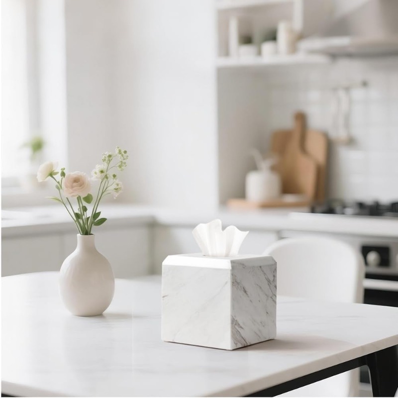 italy natural marble tissue box cover - heavy-duty square marble toilet paper holder with marble pattern in  , minimalist   for bathroom, living room, bedroom, kitchen, office - durable elegant tissue dispenser, decorative storage organizer, easy- , space-saving decorative holder,  , bathroom decor, contemporary decor,    , premium material, facial tissue dispenser, tissue box holder, facial tissue holder, facial tissue Product details 1