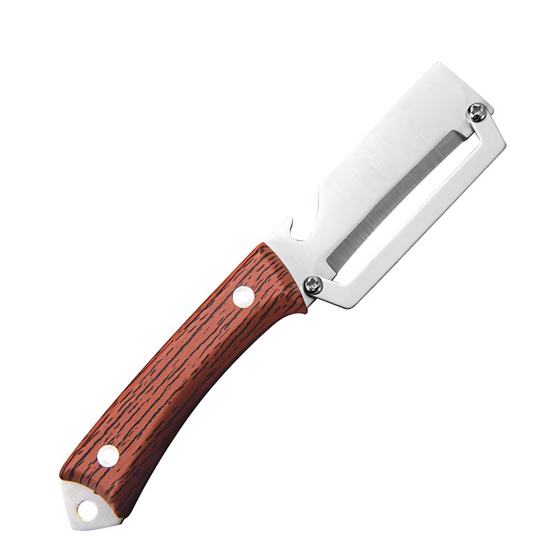 TEMU Pelador multifuncional de acero inoxidable, herramienta para pelar y rebanar , utensilio de cocina para cocinar en casa, camping y uso en