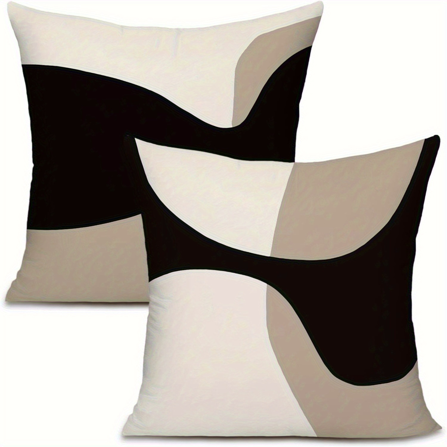 2pcs Cream Decorative Shawl Pillow Covers For Sofa Room Bedroom 18x18 Inch Set Of 2