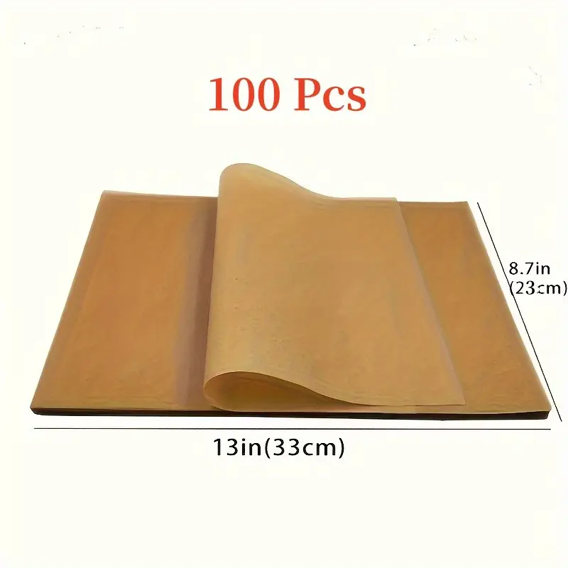 100pcs pre cut parchment paper baking sheets unbleached non stick half sheet pan size for baking cooking grilling air fryer steaming deep fryer home enthusiasts 9 13in Product details 2