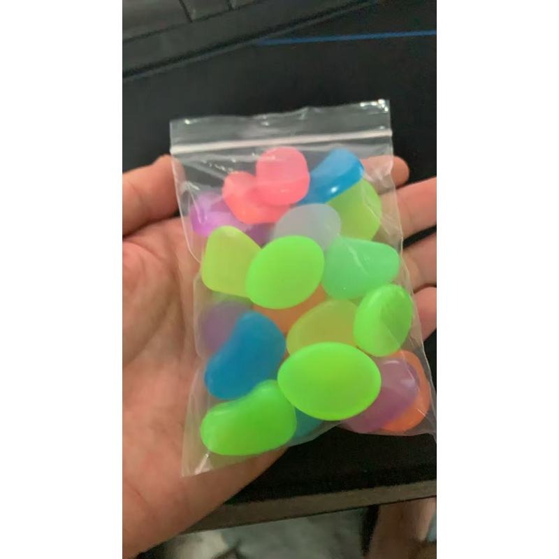 TEMU 23pcs/0.148lb, Glowing Stone .26in. Sunlight Stones Glow In The Dark. Color Random. Extra-large Luminous Pebbles - Glow After Activation.