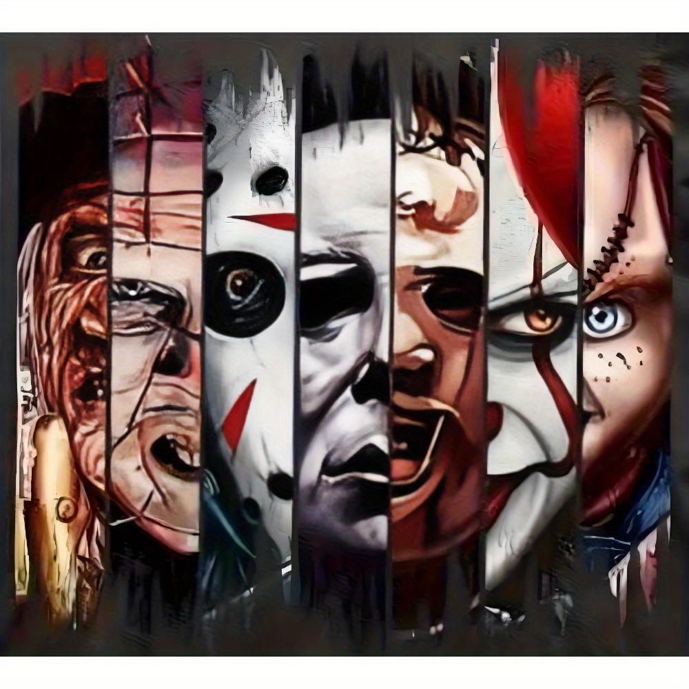 5d diy large sized   diamond square diamond painting with terrifying characters   adults and beginners   home wall decoration acrylic mosaic handmade diy enthusiasts stress relieving holiday gifts