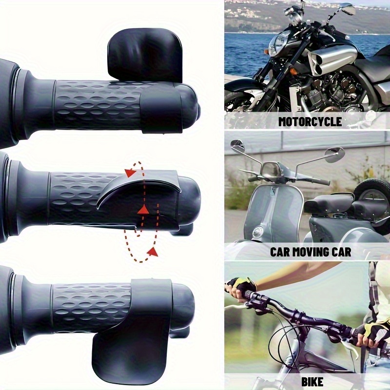 1/2 piezas de la última empuñadura asistente de acelerador en fibra de carbono para motocicleta - potenciador de aceleración, descanso del acelerador, control de crucero, manija auxiliar con guantes cómodos y abrazadera ahorradora de combustible