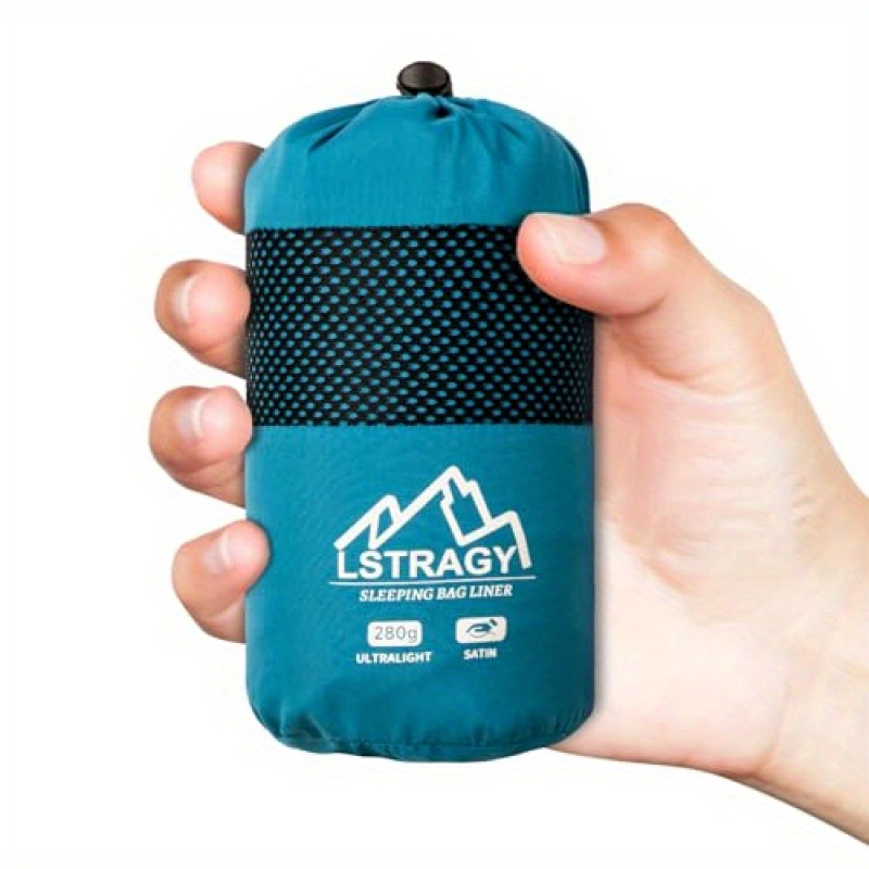 Image of Cottage Sleeping Bag Liner Ultralight(only 280g) Made Of, Thin Sleeping Bag Inlet With Zipper, Travel Sleeping Bag Ideal For And Backpacking Must Haves, Hiking Accessories, 220 X 90cm