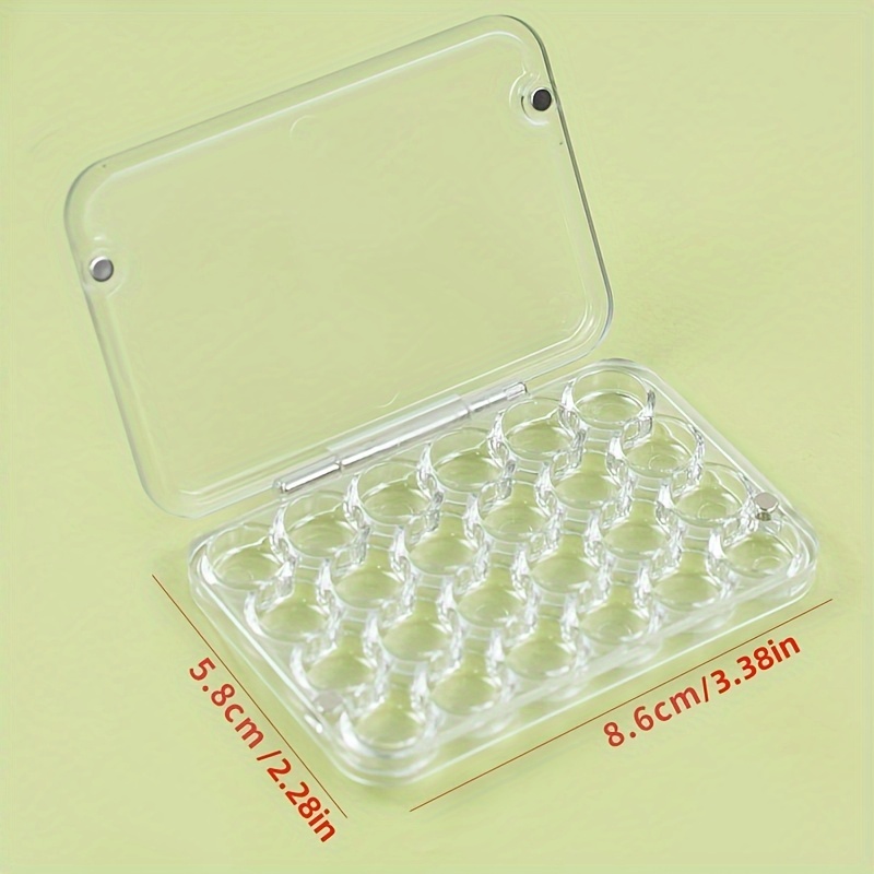 TEMU 24-slot Magnetic Watercolor Palette Box, 0.8ml Paint Dispenser With Transparent Lid, Portable Mini Moisturizing Case For Artists And Hobbyists,