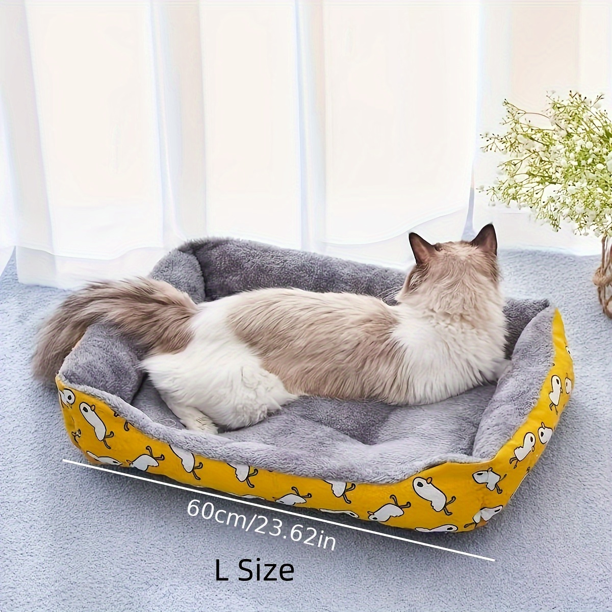 

1pc -season Cozy Cat Bed: , , Cartoon Design For Small To Medium Dogs