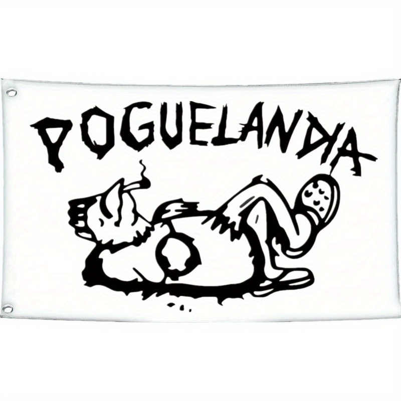 1pc DOIECNHU Poguelandia 3x5FT Flag - 100D Polyester Funny Outer Banks Tapestry with Grommets, Durable Wall Hanging Decor, No Electricity Needed, Fabric Material