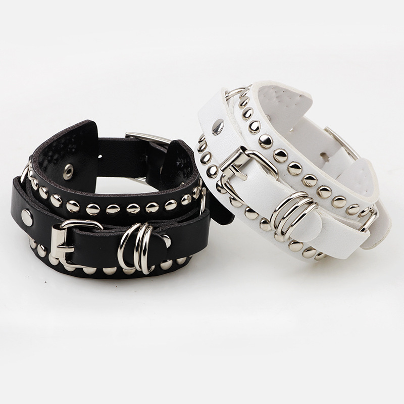 TEMU Trend Punk Bracelet Belt Rivet Shape Bracelet Fashion Trendy