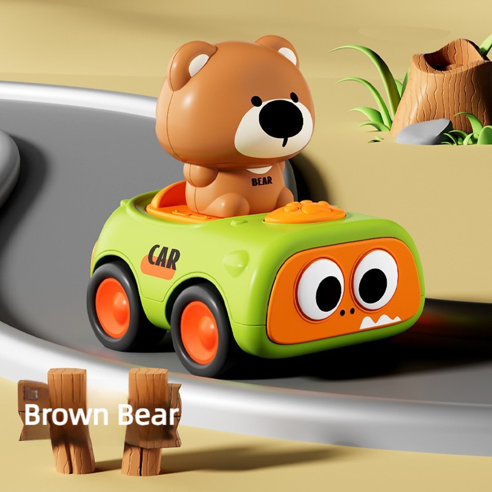 Cute Animal Push Car Toy for Kids with Koala and Tiger Figures