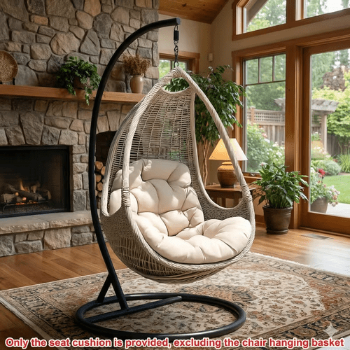ultra soft egg chair rocking seat cushion suitable for indoor and outdoor use thickened anti filling tufted oxford fabric cover removable and washable cover ideal for reading nooks seat cushions