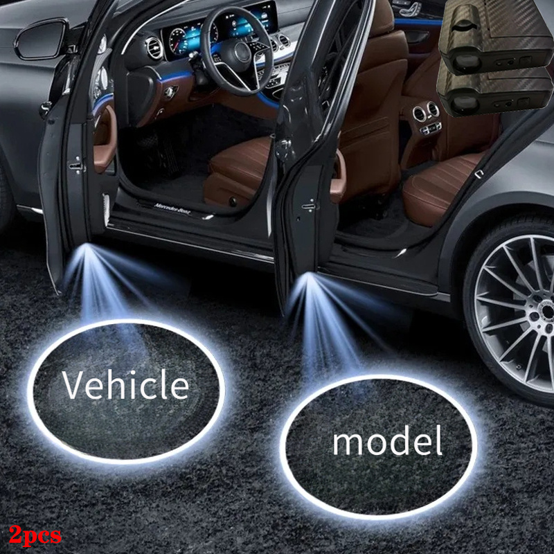 2pcs car door light welcome light wireless universal led logo projector light door handle decoration light car door handle   light dec lighting fixture