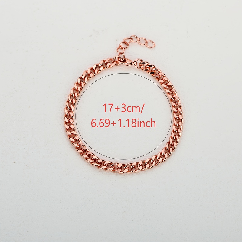 TEMU Bracciale in rame con design a catena , disponibile in larghezze di 5 mm, 7 mm, e 12 mm, e spessori di 0.20", 0.28", 0.35" e 0.47". � e sia per