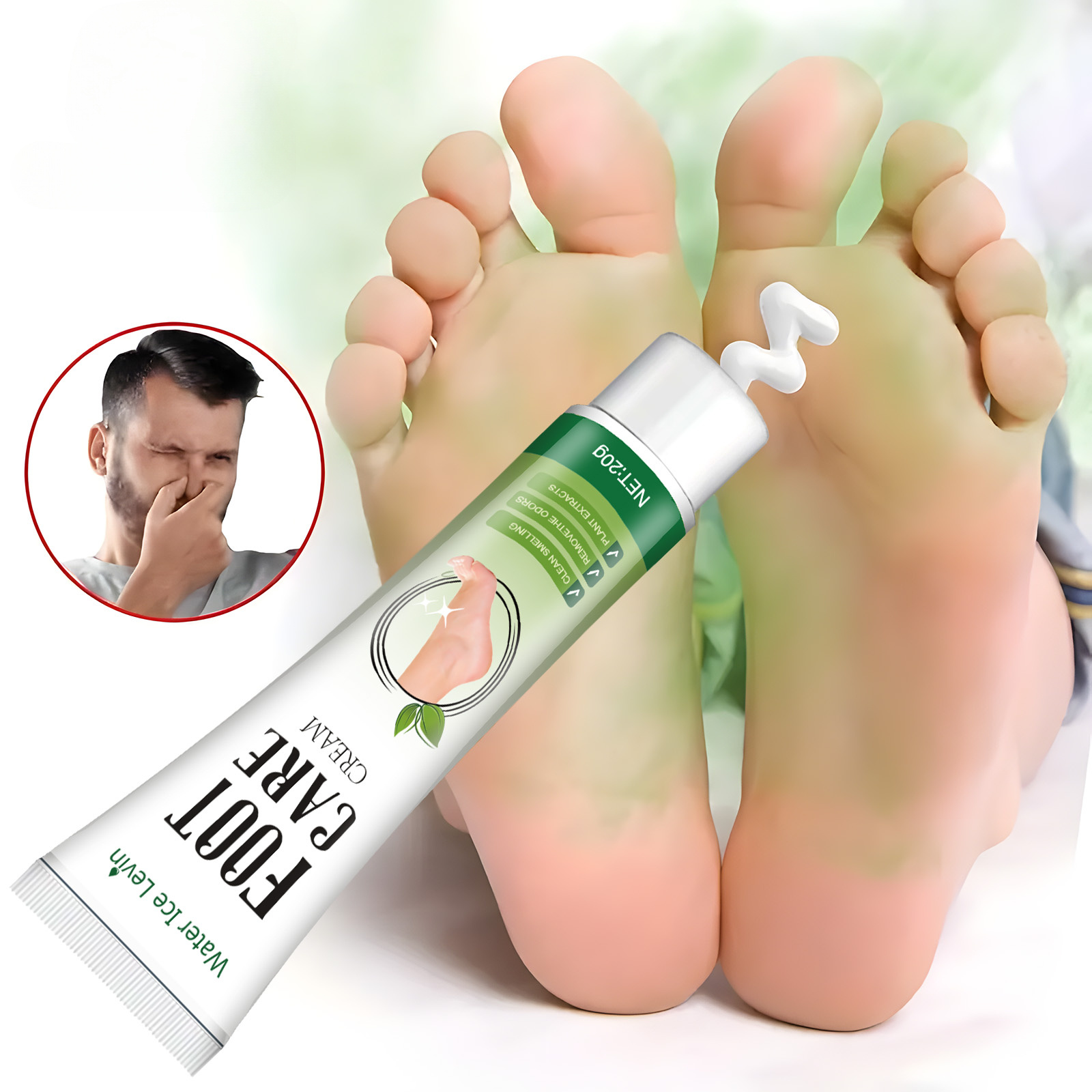     deodorant cream   odor eliminator sweat protection long lasting all day freshness deep cleansing formula with   safe for sensitive light beige body     on application green tea