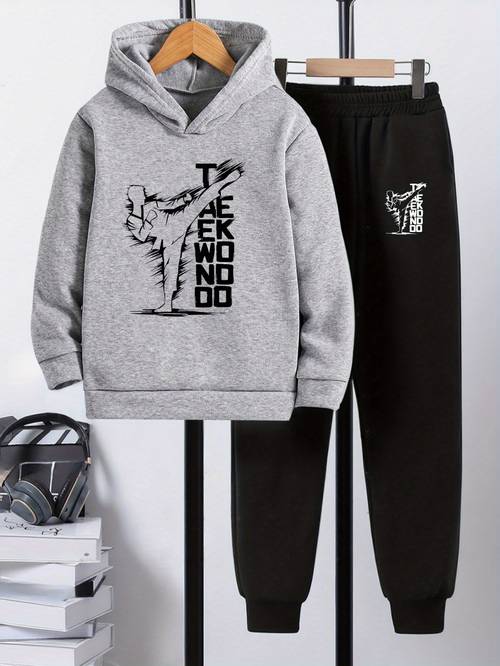 item picture boys taekwondo hooded sweatshirt casual sportswear comfortable polyester fiber vibrant athlete design taekwondo gift outdoor