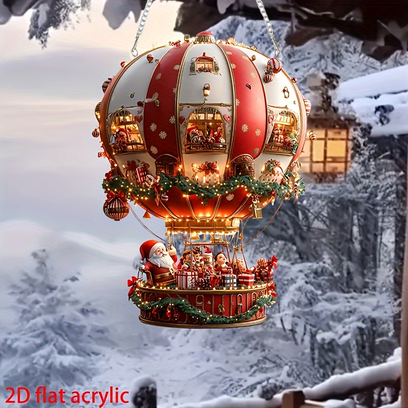 

Bohemian Santa Hot Air Balloon Acrylic Hang Decorations-multi-functional Christmas Decoration Suitable For Bedroom, Living Room And Kitchen