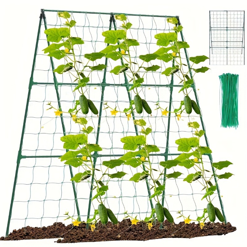 7点セット (ネット2枚+固定クリップ5個) つる性植物用  - 高耐久ガーデン  きゅうり、つる性植物、果物・野菜、トマト用 つる植物用 