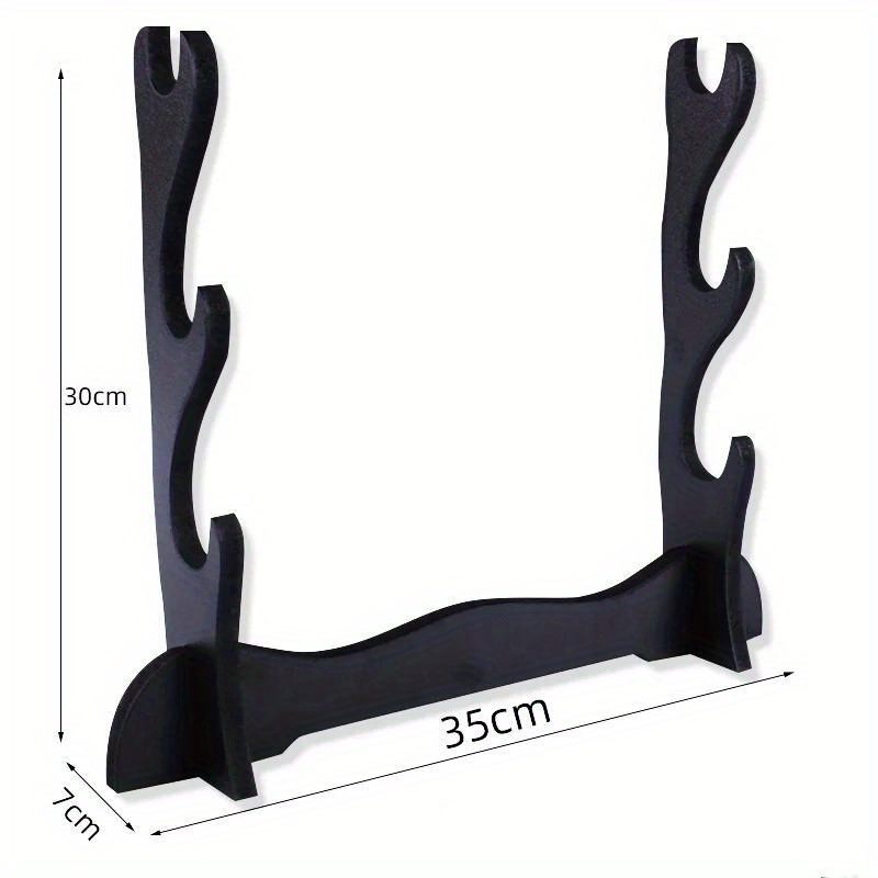 TEMU Three-tiered Wooden Sword Rack For Displaying Real-size Japanese Katanas, Designed To Hold Original Sabers As A Decorative Organizer