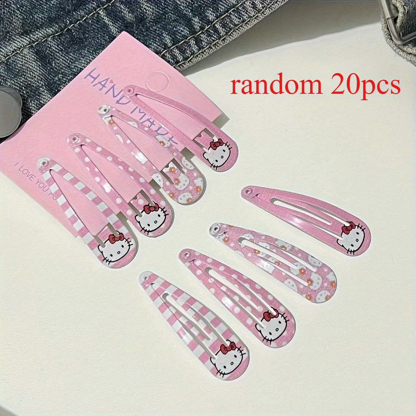 Image of 20pcs Cute Hello Clip - Suitable For Short Haired Women, Cute Decorative Hair Additions, Fashionable Hair Clips Suitable For Women (random Pattern)