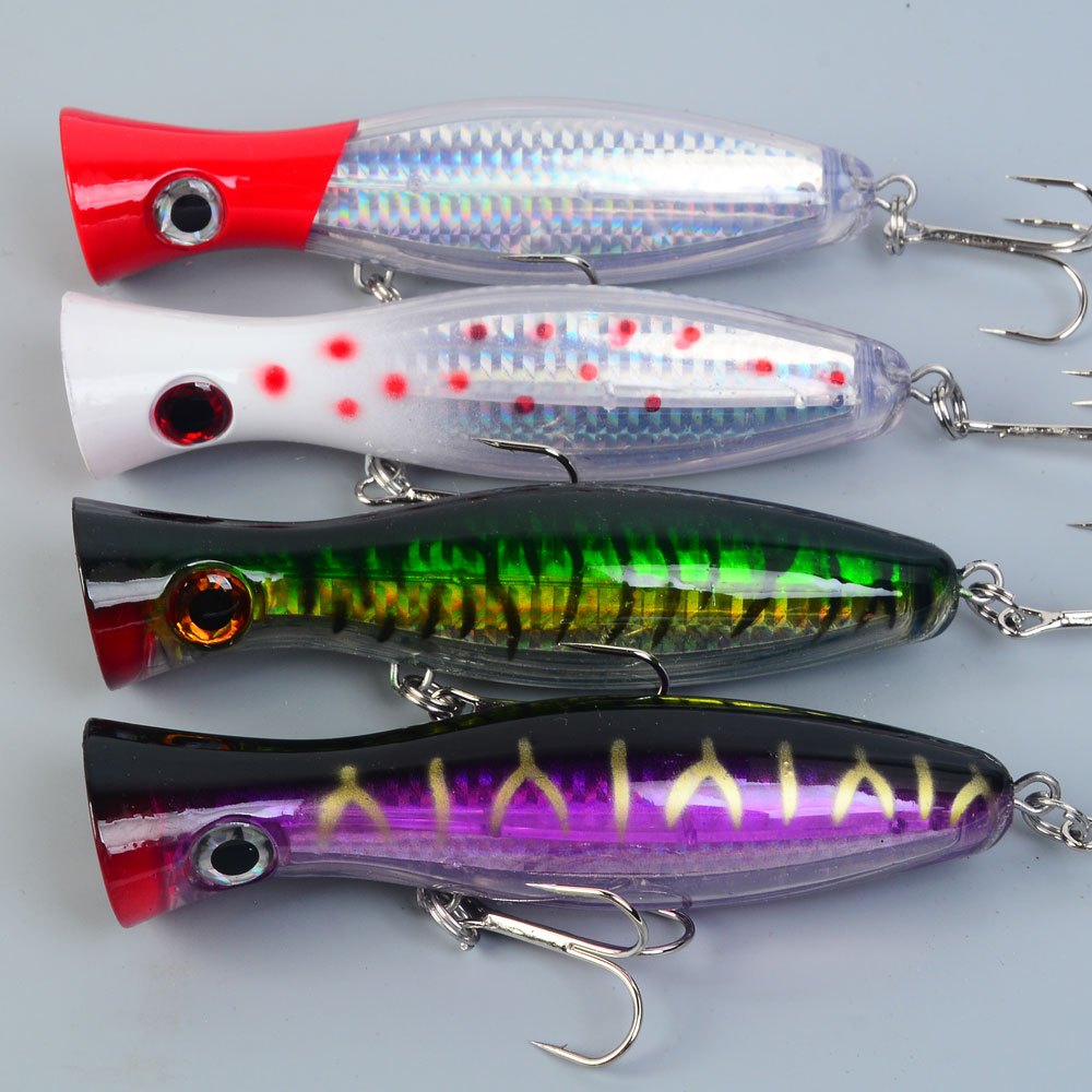 TEMU 4-pack Lingyue Popper Lures | Mixed Color Abs Baits For Freshwater And Saltwater, Ideal For Valentine's Day, Easter, Thanksgiving, Christmas,