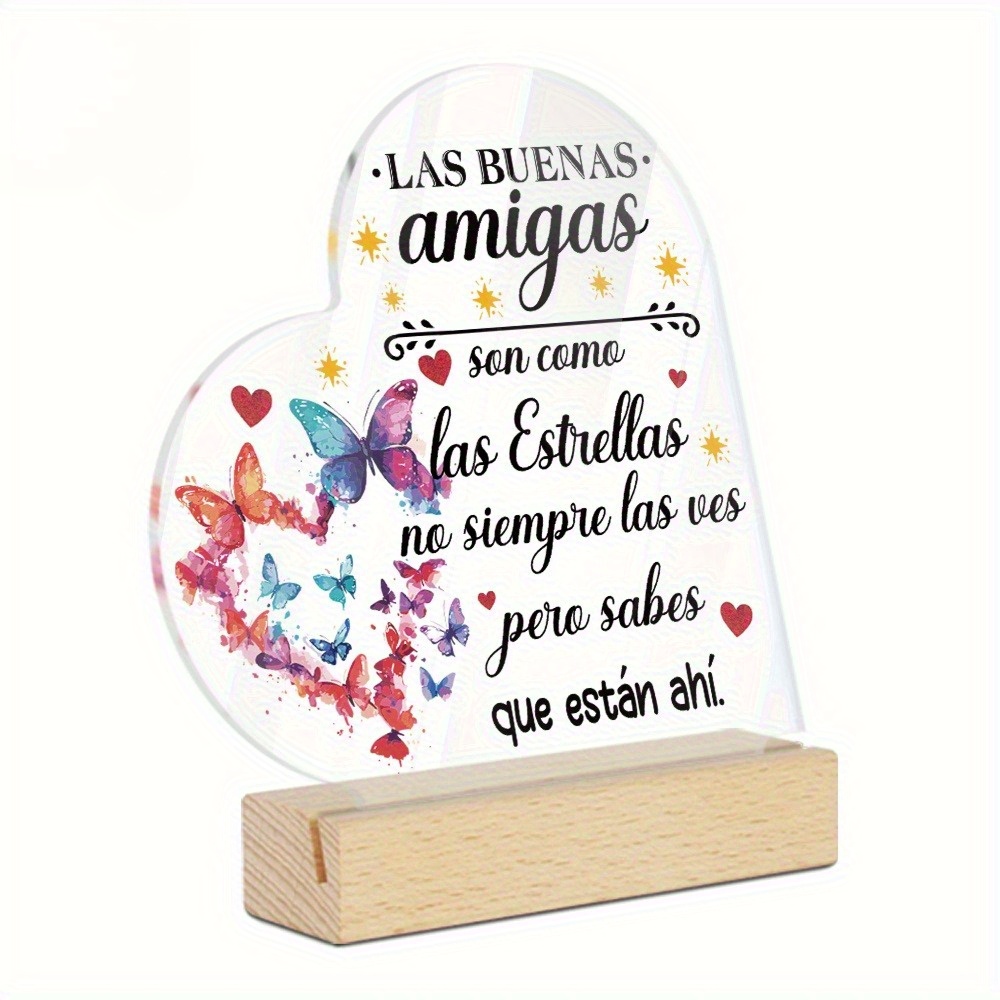 TEMU Placa acrílica 2D Putuo Spanish " son como estrellas" - Letrero elegante cuadrado con en español, adecuado para el hogar, decoración de