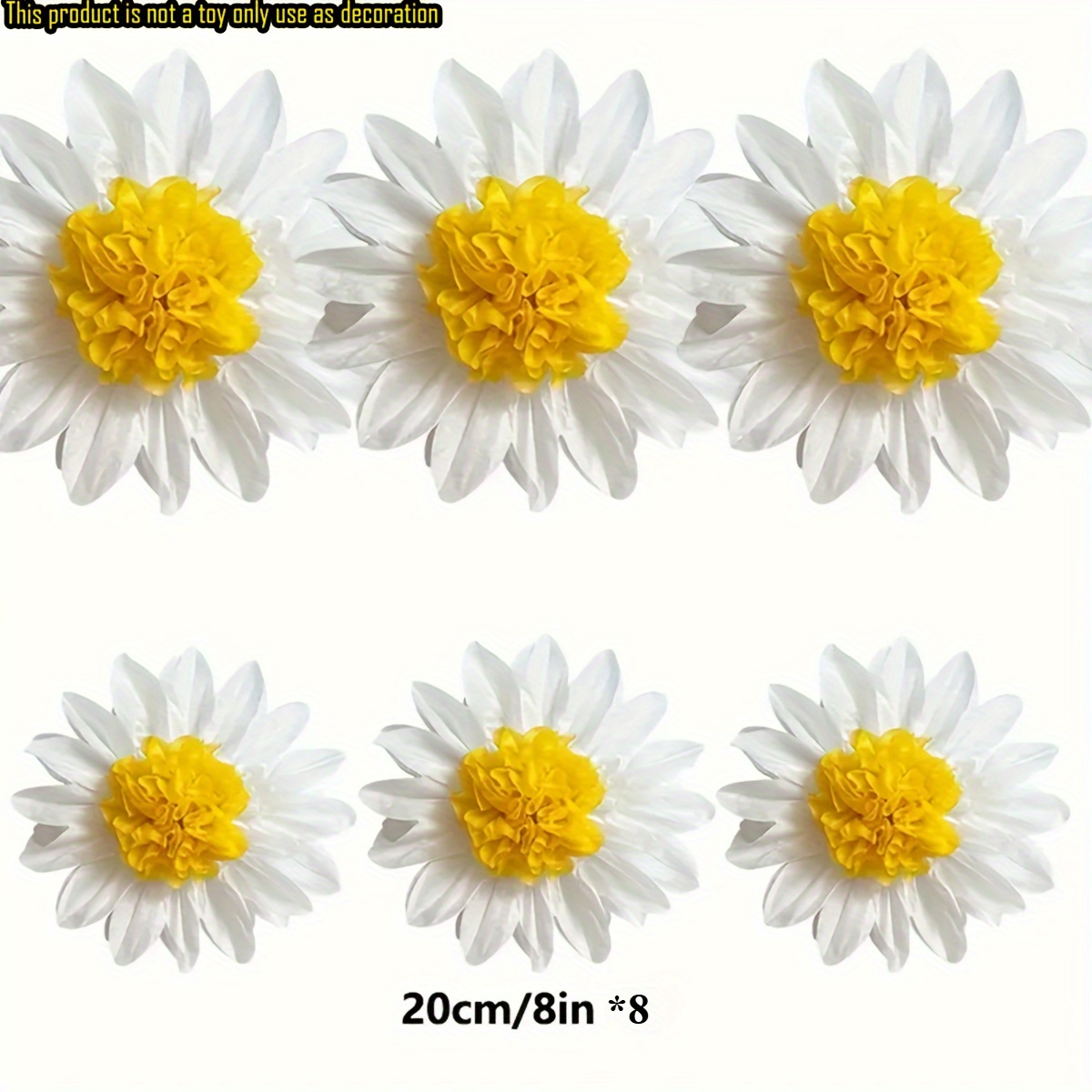 Image of 8pcs Daisy Paper Flowers, Colorful Flower Core Paper, Perfect For Birthdays, Weddings, Classroom Decorations, Paper Ball Ornaments, Halloween Decorations, Christmas Decorations