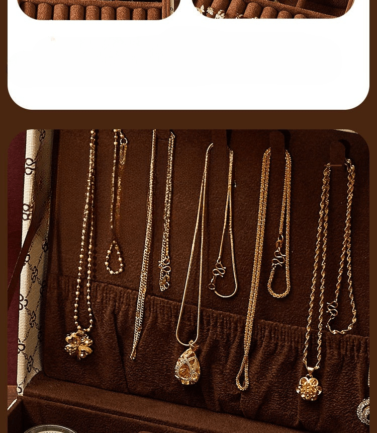 classic jewelry box with lock 4 season multi layer rectangular desktop organizer for earrings necklaces rings watches versatile accessory storage case   release jewelry boxes Product details 10