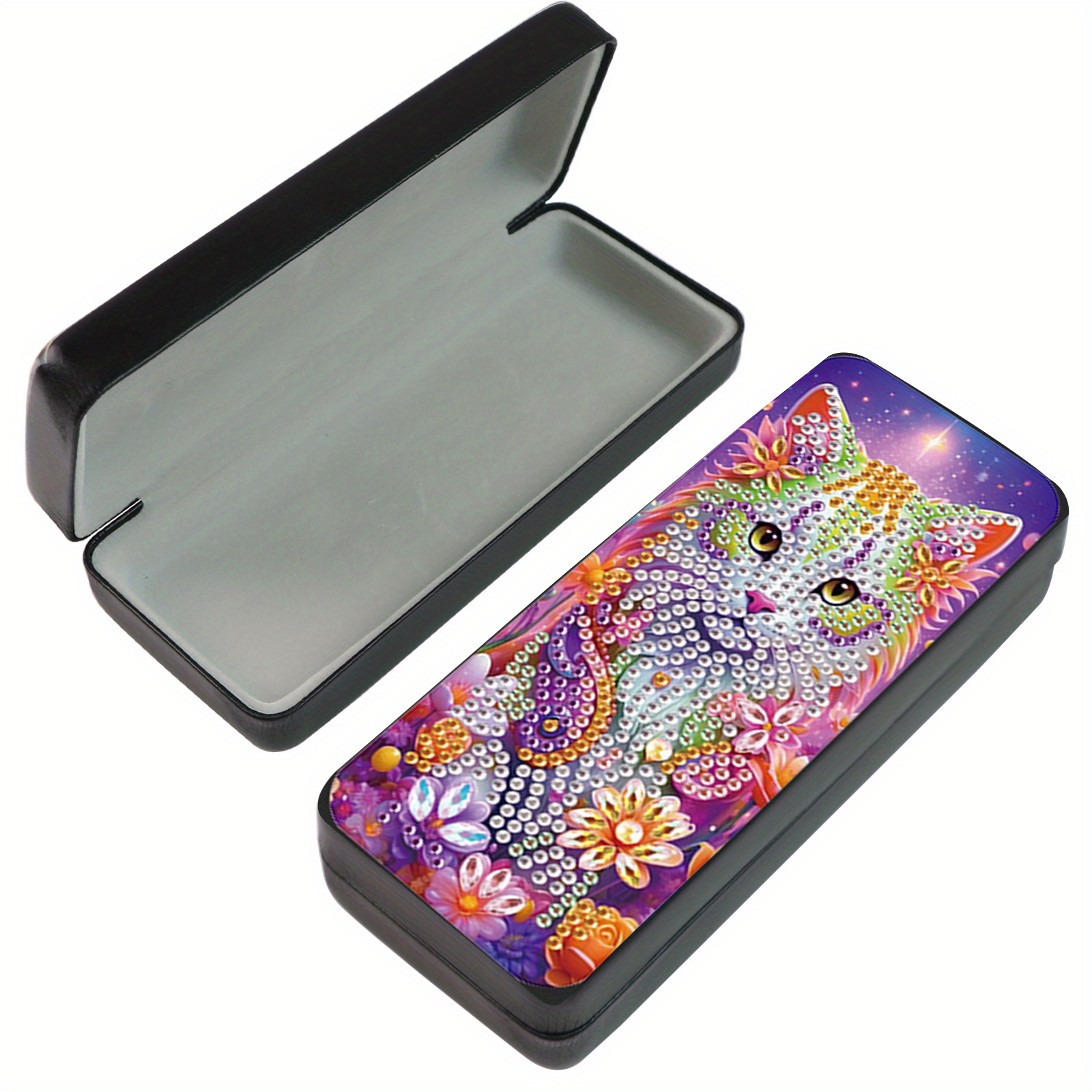 

1pc 5d Diamond Art Painting Glasses Case Kit, Diy , () , Irregular , , Storage Box For Eyeglasses, -, -ready