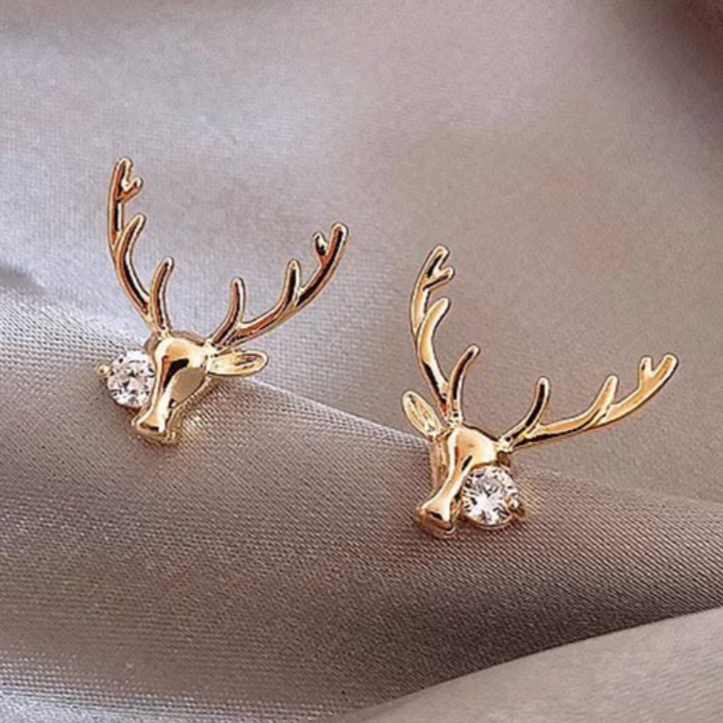 E-shop Elegante Zirkonia-Elk-Ohrstecker für Damen, für Partys, und als Tier-Geschenke zu Weihnachten