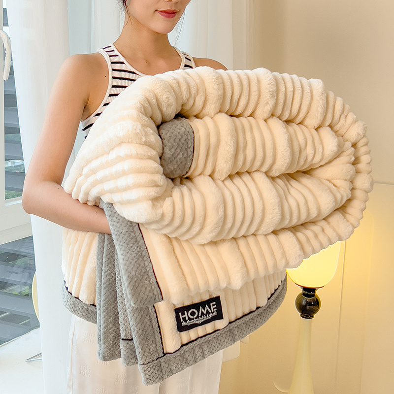 Letter Stripe Blanket, Suitable For , Soft, And Warm, Suitable For Bedrooms, Study Rooms, Living Rooms, Etc