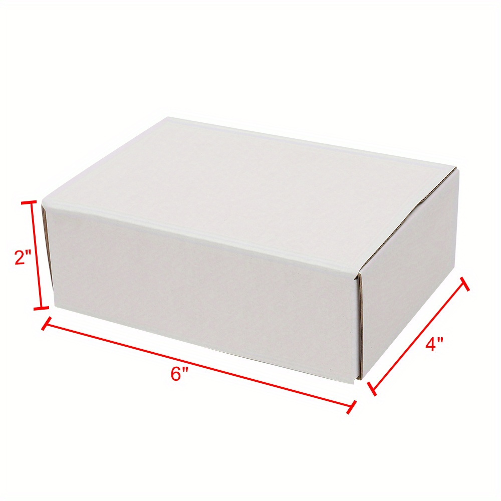 TEMU 50pcs Of 6 X 4 X 2 Inches (15.2 X 10 X 5 Cm) White Corrugated Cardboard Boxes For Airplanes