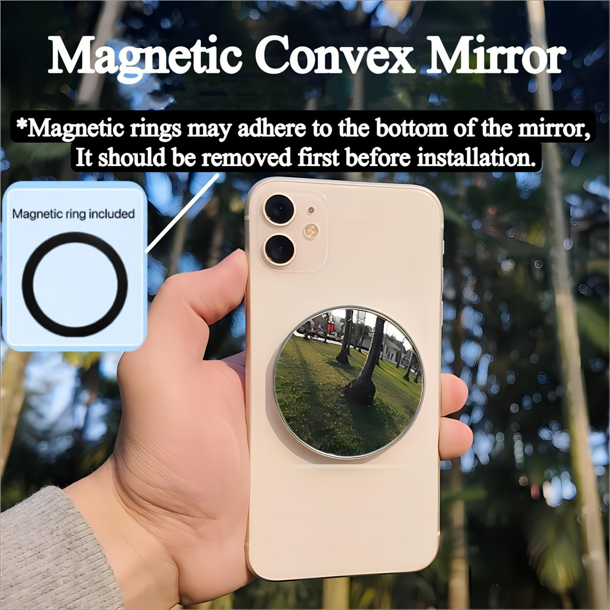 

Hepail Mobile Phone Magnetic Selfie Mirror, Magsaef, Rear Magnetic Hd Photo Auxiliary Camera, Convex Mirror