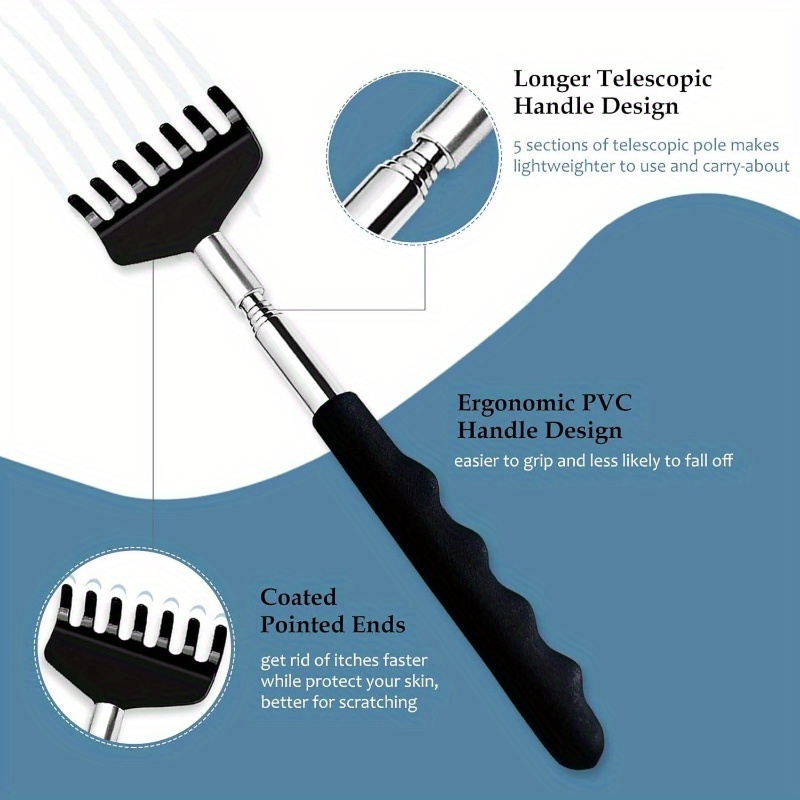 4pcs extendable   scratcher with rubber handles - telescoping back massager for  , portable design for home, office, travel - ideal stocking stuffers & gadgets, back massager for back, office relaxation,  , durable construction Product details 2