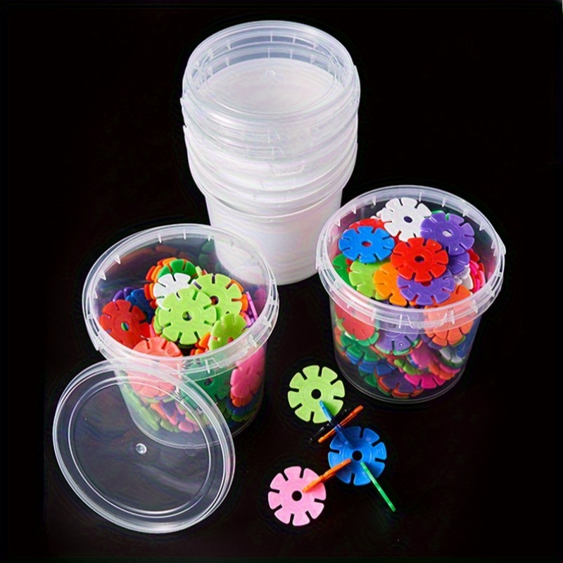 14pcs Clear Plastic Storage Bins with Lids and Handles, 50.73Oz