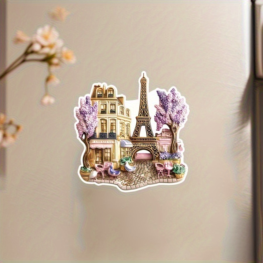 1pc Tower Magnetic Fridge Magnets Suitable For , Non-slip Acrylic Paris Decor, French-themed Gift & For Family , Magnetic Sticker
