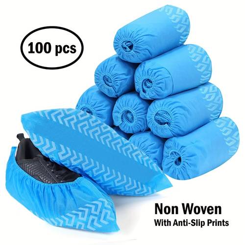 imagen del artículo cubrezapatos | 15.7 - extragruesos - suelas antideslizantes | paquete de 100 (50 ) | polainas desechables para botas y zapatos | resistentes | 35 gsm no | uso en interiores o exteriores