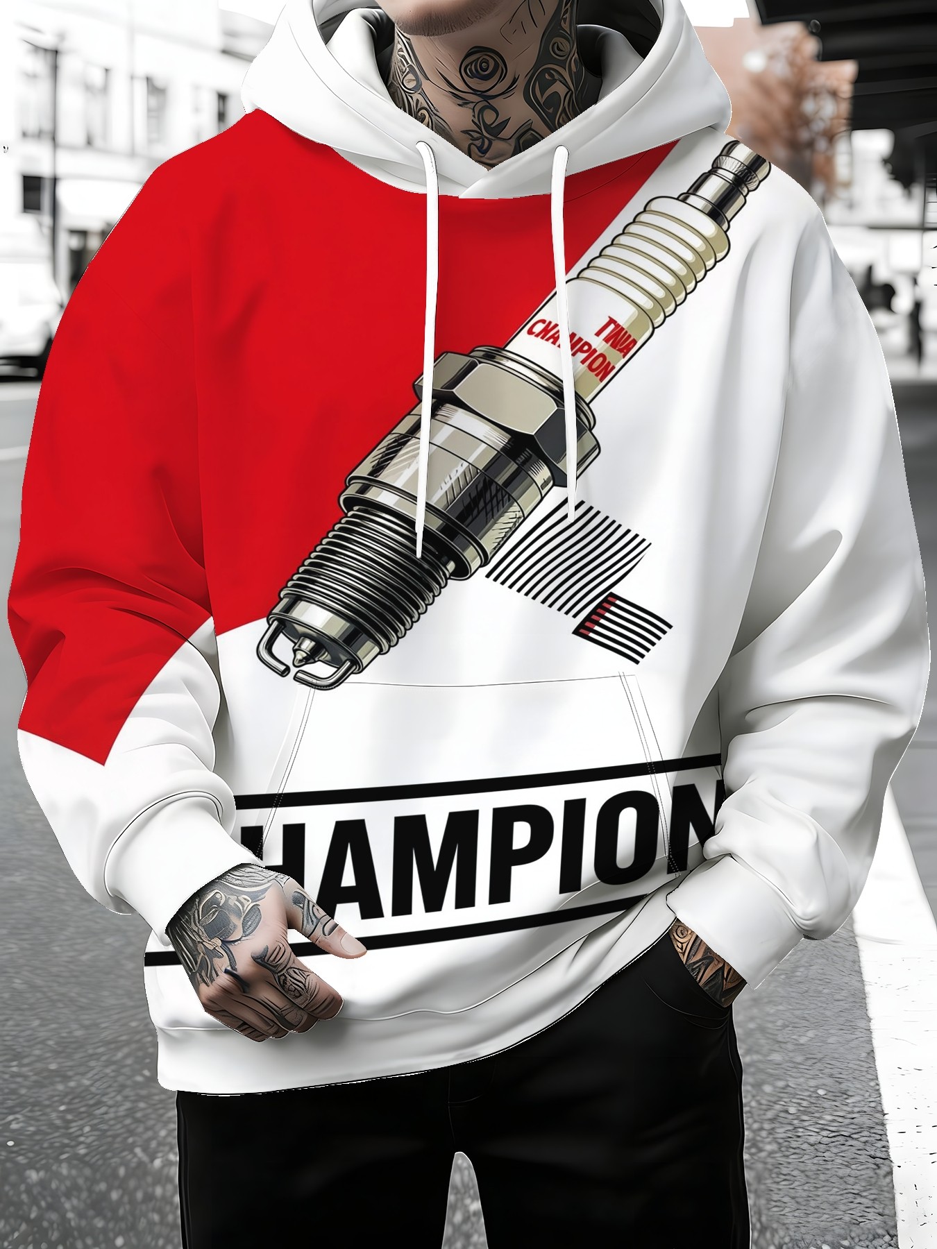 mens 3d printed hoodie casual sport long sleeve hooded sweatshirt casual and stylish