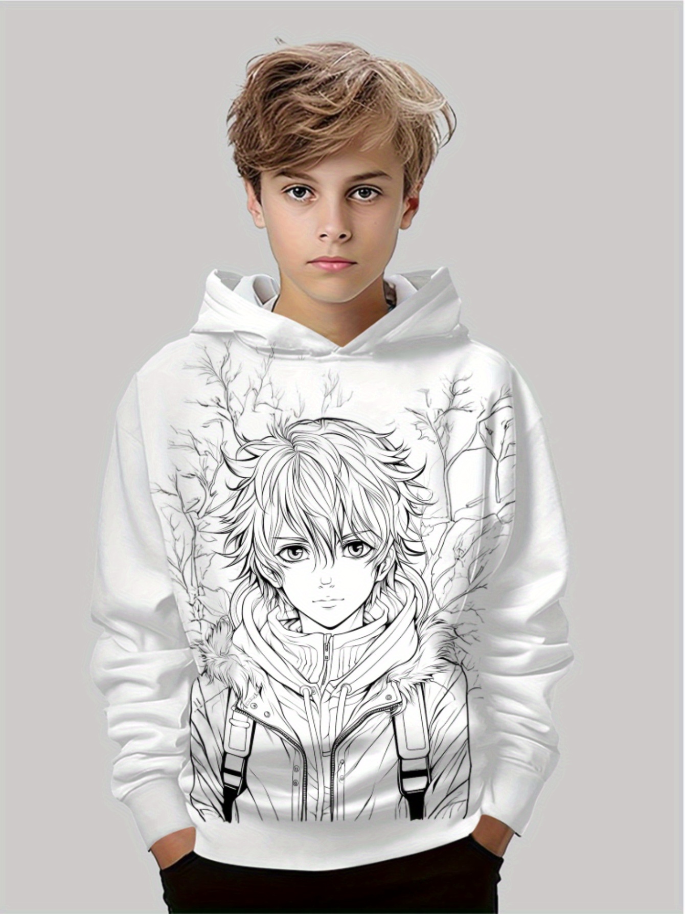 Hoodie Anime Guy White Hair Anime Character In Hoodie Anime
