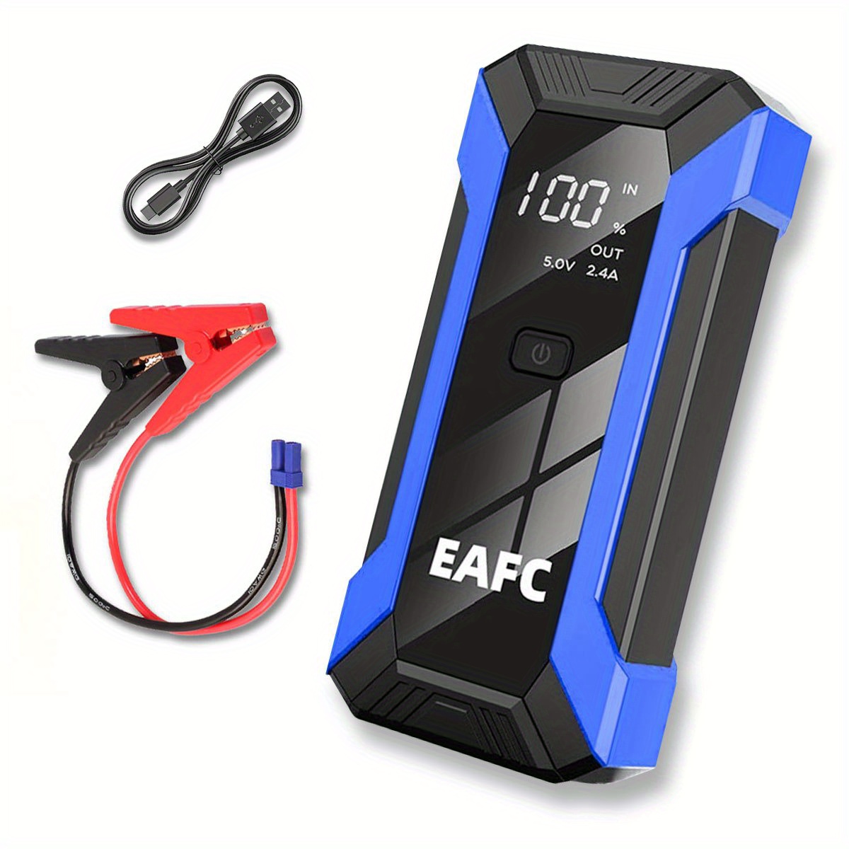 TEMU Eafc Portable Cordless Car Battery Emergency Starter, Large Capacity Storage, Usb Powered, Lithium Battery, Battery Powered Portable Device, Car