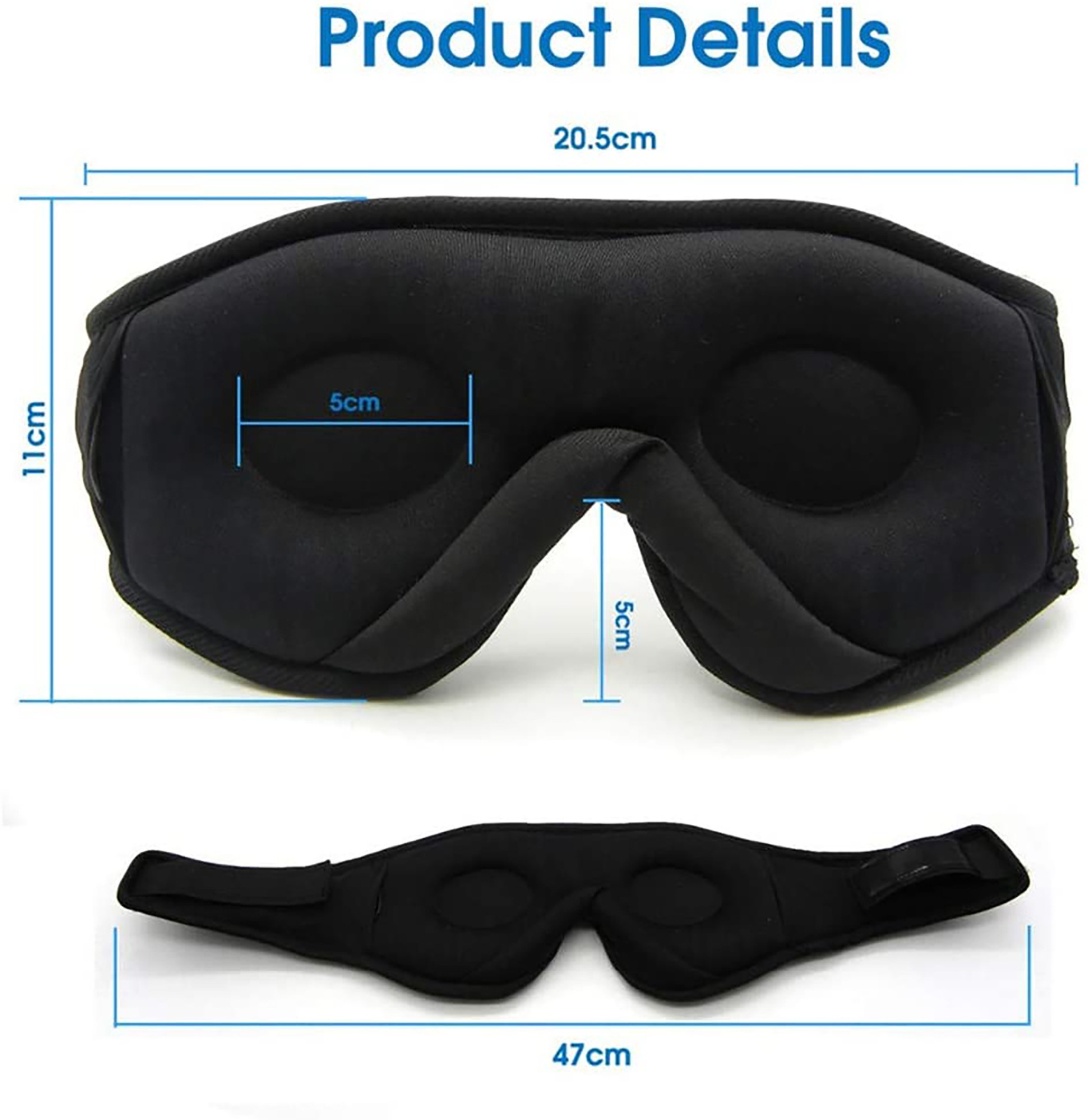 wireless   sleep eye mask headphones music soft light blocking sleeping memory foam travel relaxation valentines day gift for women and men Product details 4