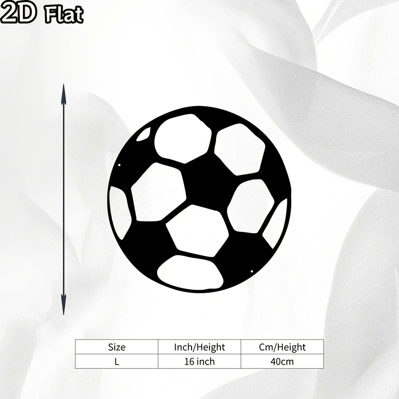 TEMU 2d Flat, Housewarming Gift | 1pc 2d Flat Soccer Ball Handicraft Acrylic Wall Decor, Soccer Craft Statue Mural, High-quality Finish - Ideal Gift