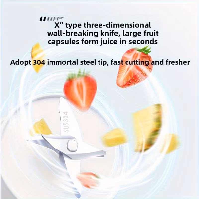 portable usb rechargeable juicer cup multi functional for fresh juice ideal for students and home grade pp material lithium battery 36v or below juicer for home use compact juicer durable plastic Product details 2