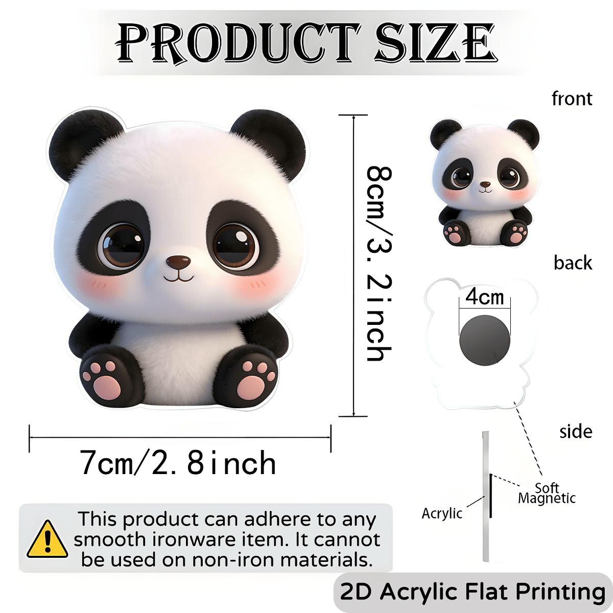 TEMU 1pc Cute Panda Refrigerator Magnet, Fun Gift For , Refrigerator Decor, Mailbox Decor, Iron Door& Furniture Decor, Adorable Whimsical Design,