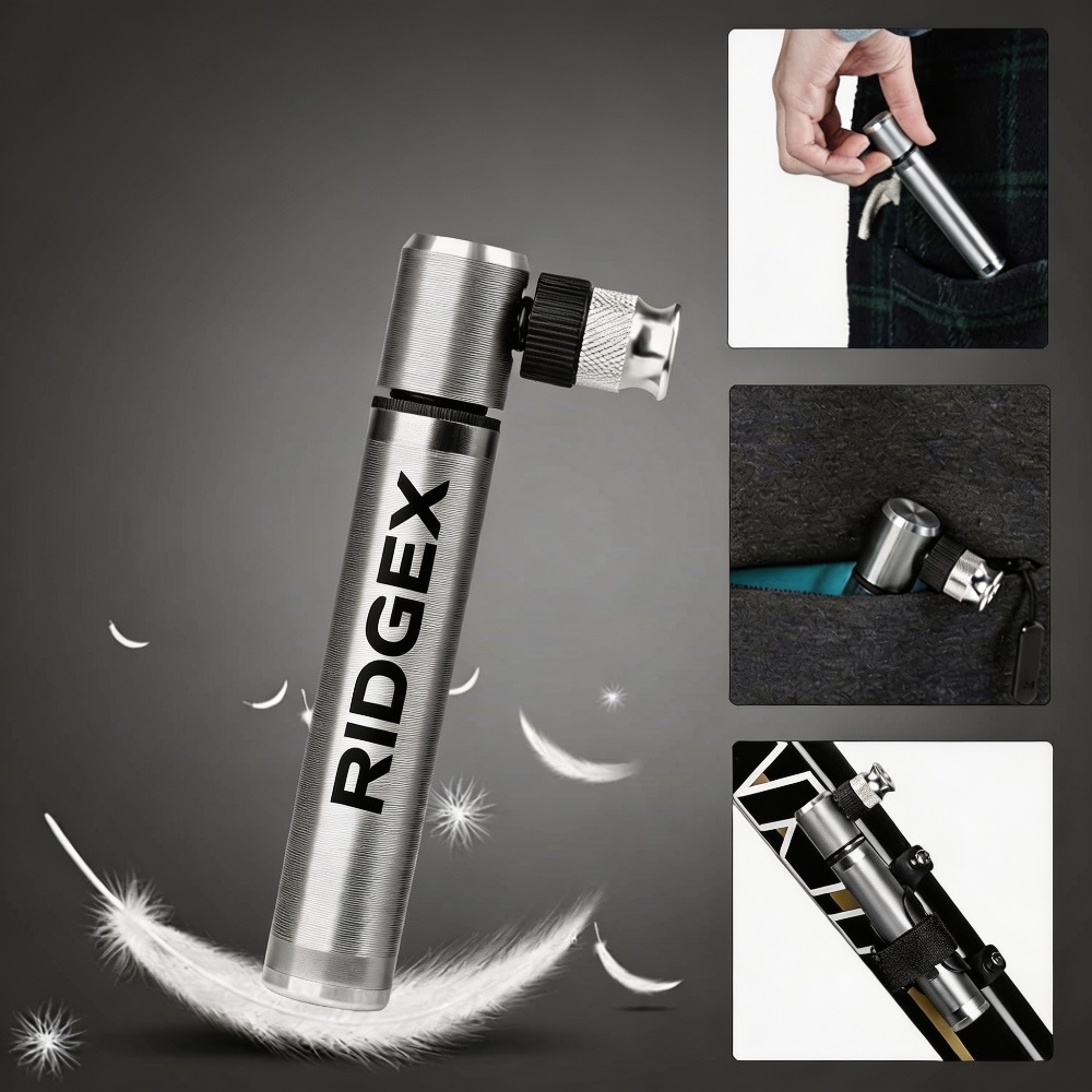 Image of 160 Psi Mini Bicycle Hand Pump With Mounting Bracket, Schrader Valve Compatible Portable Bike Air Compressor, Compact Lightweight Tire Inflator For Road Mtb Bmx Cycling