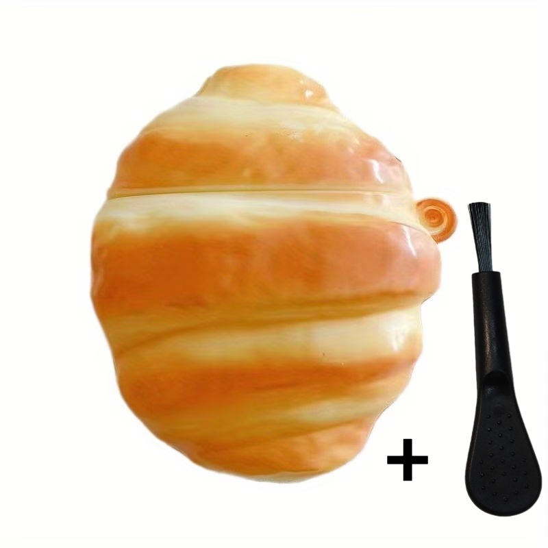 TEMU Bakery Style Croissant Protector- Cute 3d Case For Airpods1/2/3/4/pro//pro3, With Cleaning Brush, Gift For Friend, Headphone Accessories