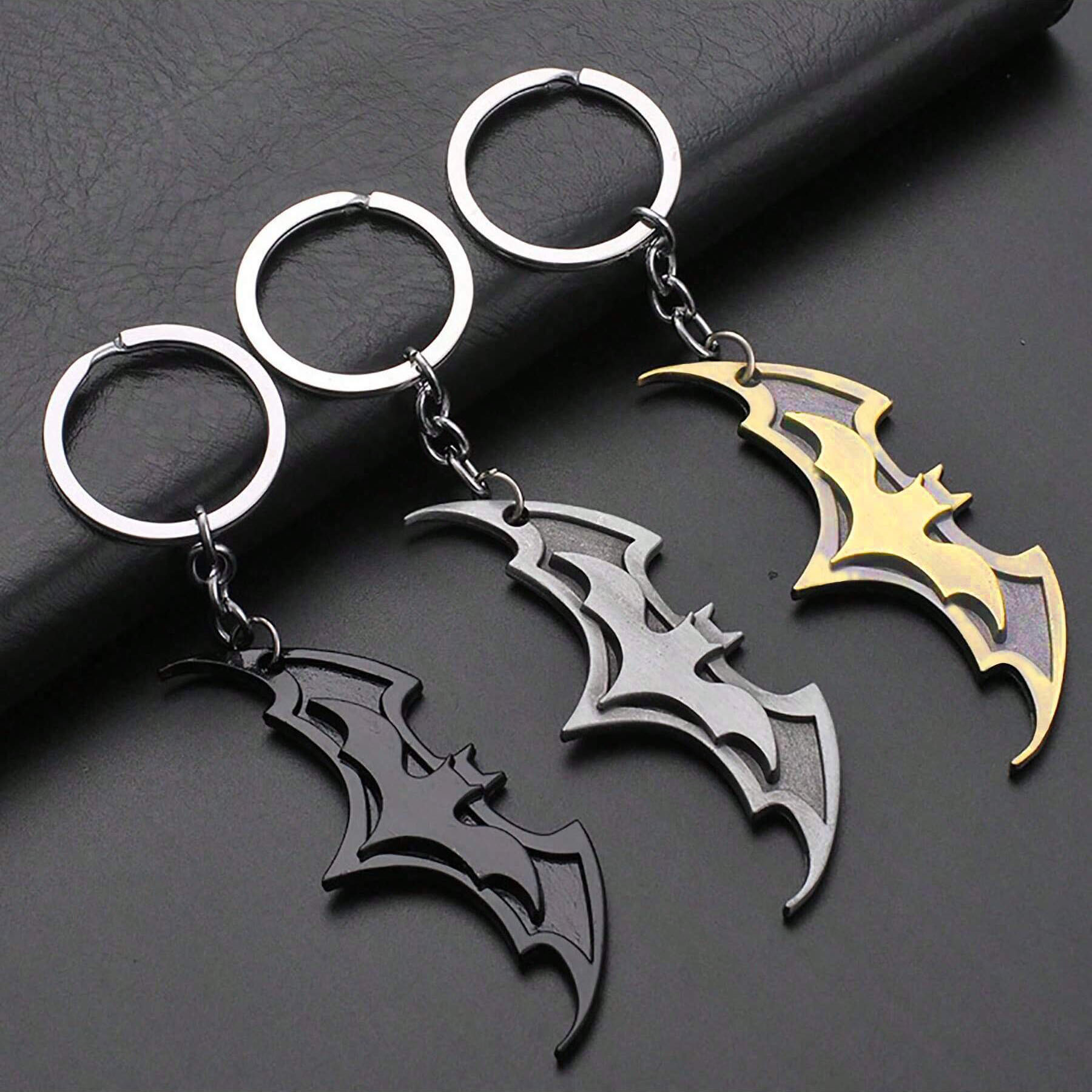 

1pc Zinc Alloy Bat Keychain, Men's Fashionable Cartoon-inspired Keyring, Creative Movie Series Couples Key Chain Accessory